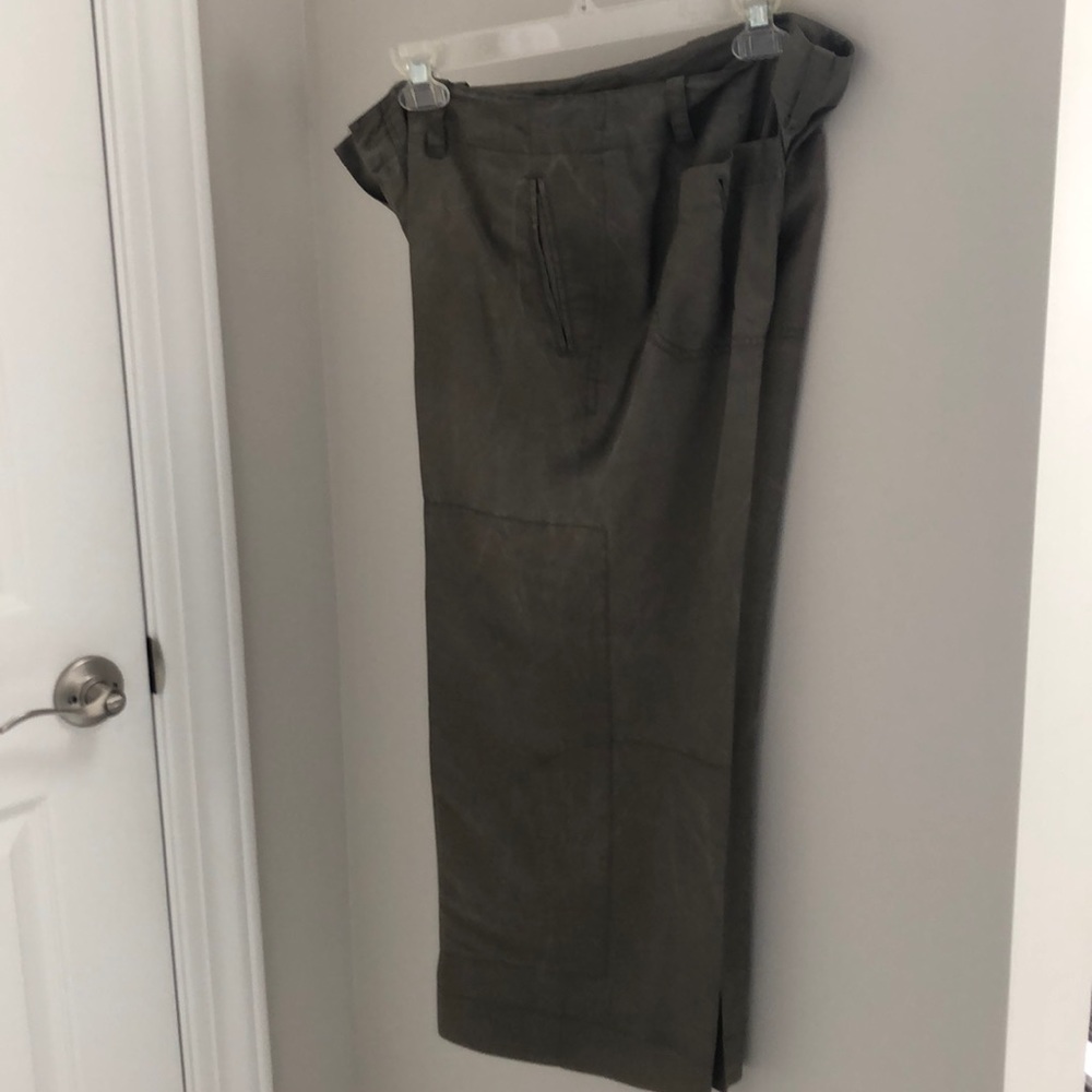 Silk calf length pants